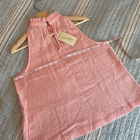 NWT!! Striped Rose and White color Sleeveless Halter Top, Universal Thread (XS) - Picture 7 of 13
